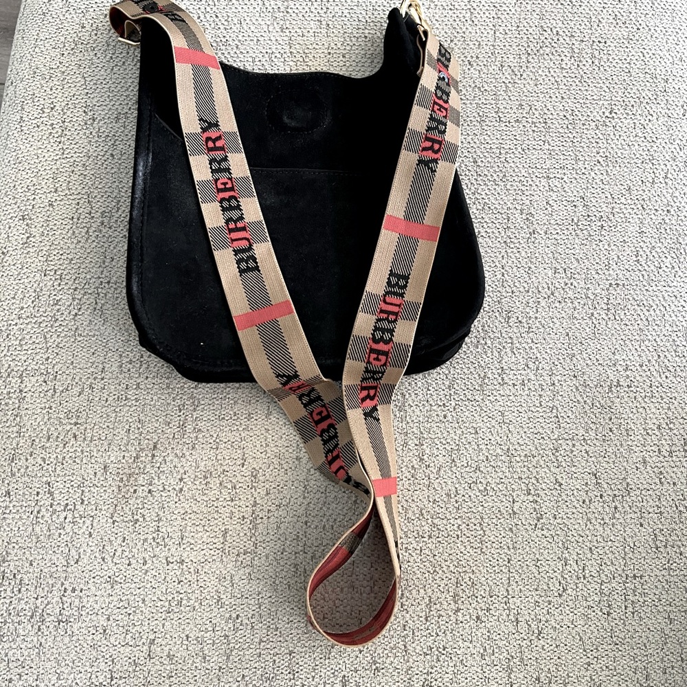 BB inspired black suede hobo bag